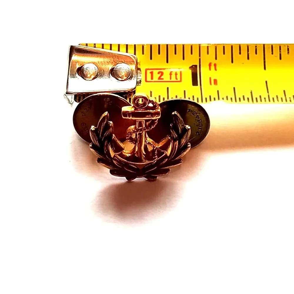 10K gold filled U.S. Navy Midshipman insignia badge pin vintage